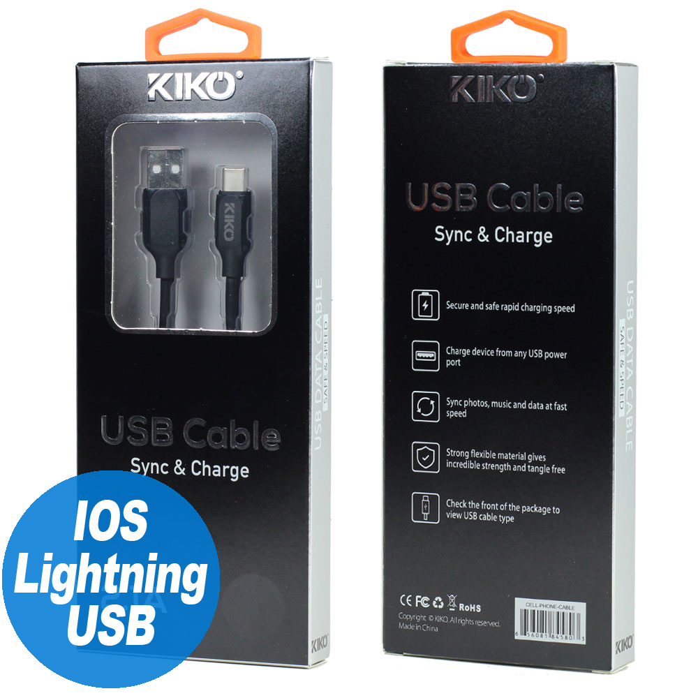 iPHONE IOS Lightning 2.1A Strong Heavy Duty Armor USB Cable 3FT (Black)